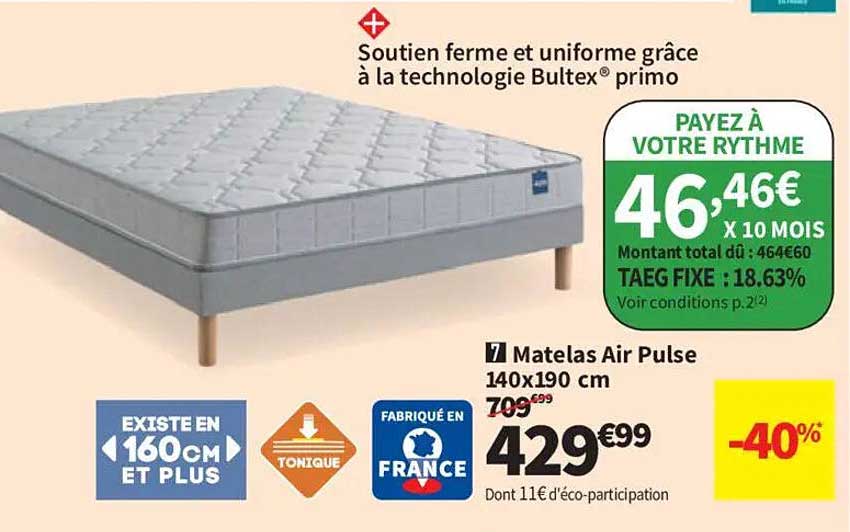 Matelas Air Pulse 140x190 cm