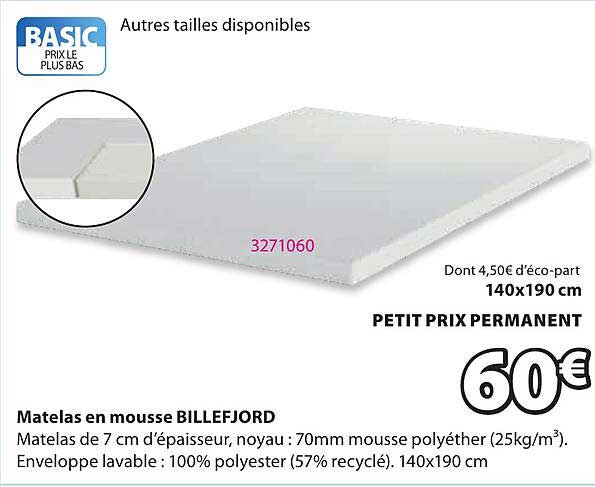 Matelas en mousse BILLEFJORD