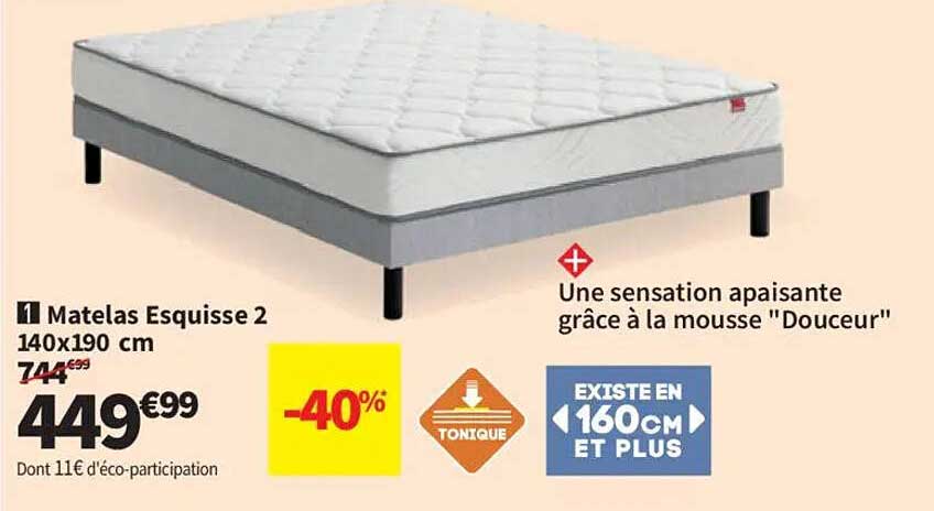 Matelas Esquisse 2 140x190 cm