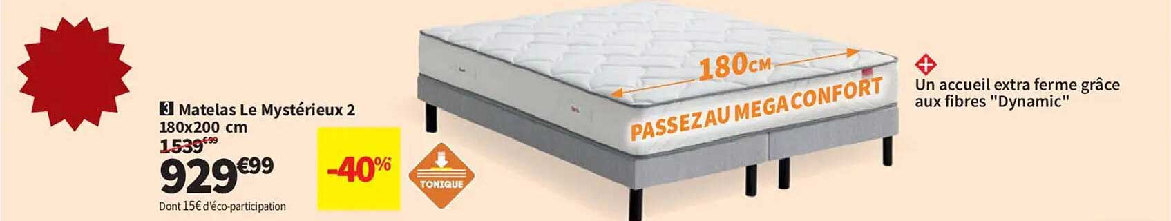 Matelas Le Mystérieux 2 180x200 cm
