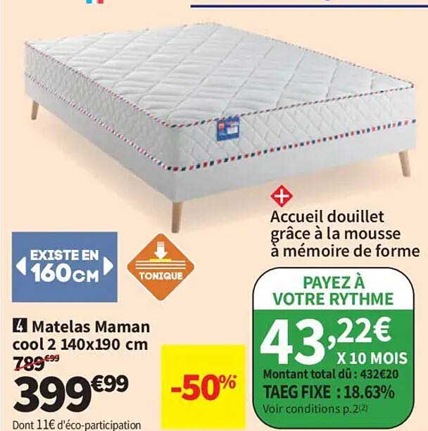Matelas Maman cool 2 140x190 cm