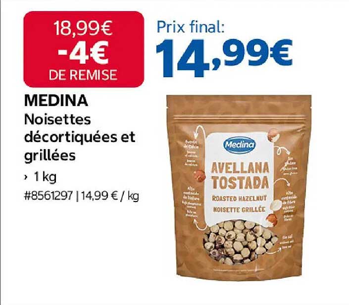 MEDINA Noisettes décortiquées et grillées