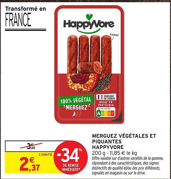 MERGUEZ VÉGÉTALES ET PIQUANTES HAPPYVORE