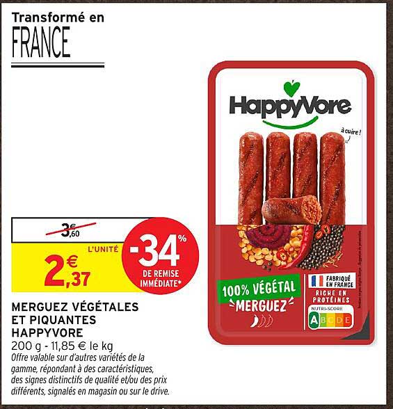 MERGUEZ VÉGÉTALES ET PIQUANTES HAPPYVORE