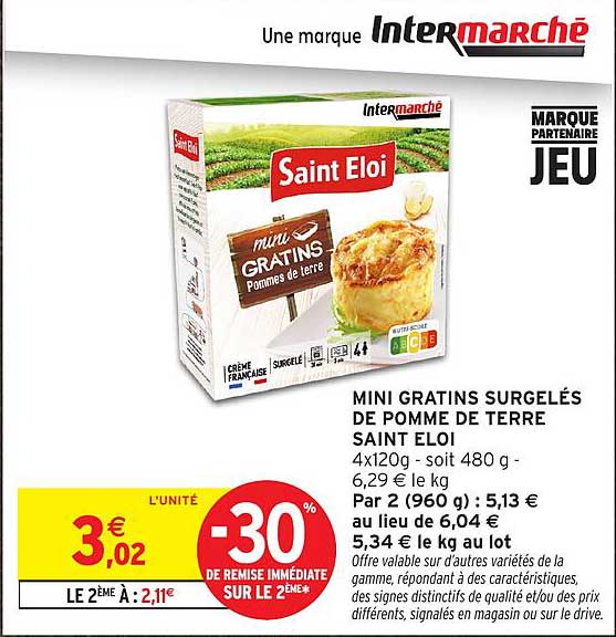 MINI GRATINS SURGELÉS DE POMME DE TERRE SAINT ELOI
