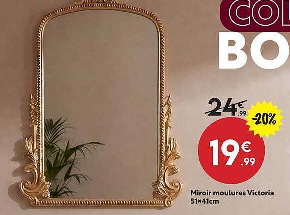Miroir moulures Victoria 51x41cm