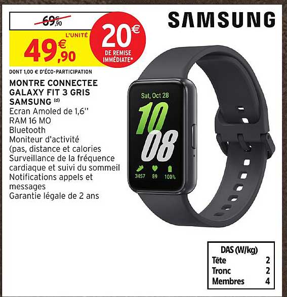 MONTRE CONNECTEE GALAXY FIT 3 GRIS SAMSUNG