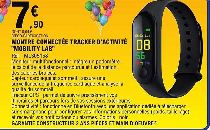 MONTRE CONNECTÉE TRACKER D'ACTIVITÉ "MOBILITY LAB"