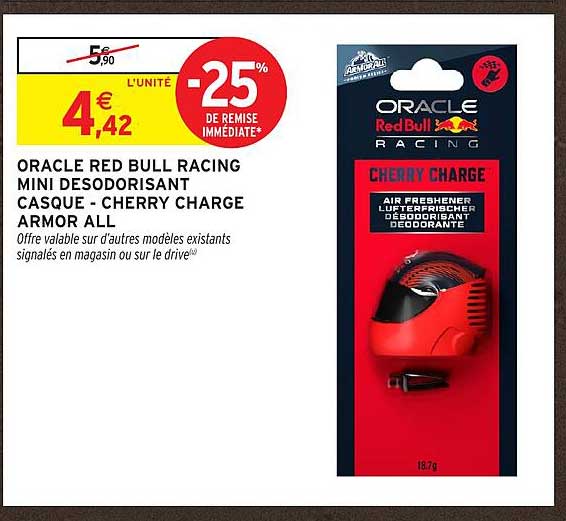 ORACLE RED BULL RACING MINI DESODORISANT CASQUE - CHERRY CHARGE ARMOR ALL