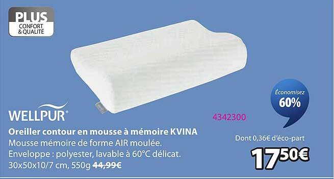 Oreiller contour en mousse à mémoire KVINA