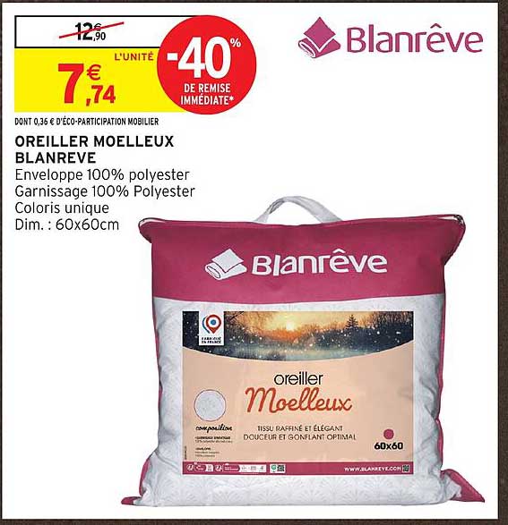OREILLER MOELLEUX BLANREVE
