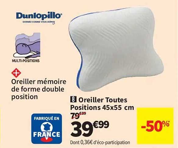 Oreiller Toutes Positions 45x55 cm