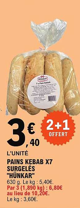 PAINS KEBAB X7 SURGELÉS "HÜNKAR"