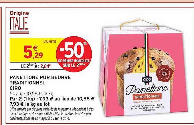 PANETTONE PUR BEURRE TRADITIONNEL CIRO