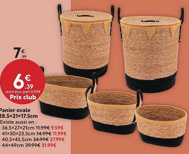 Panier ovale 28.5×21×17.5cm