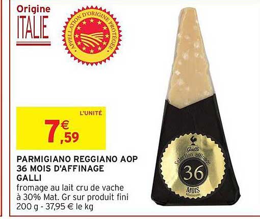PARMIGIANO REGGIANO AOP 36 MOIS D'AFFINAGE GALLI