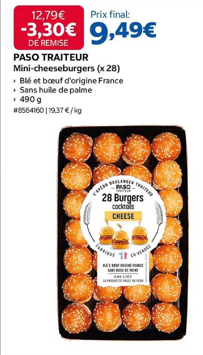 PASO TRAITEUR Mini-cheeseburgers (x 28)