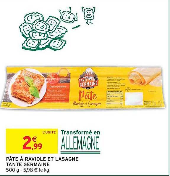 PÂTE À RAVIOLE ET LASAGNE TANTE GERMAINE