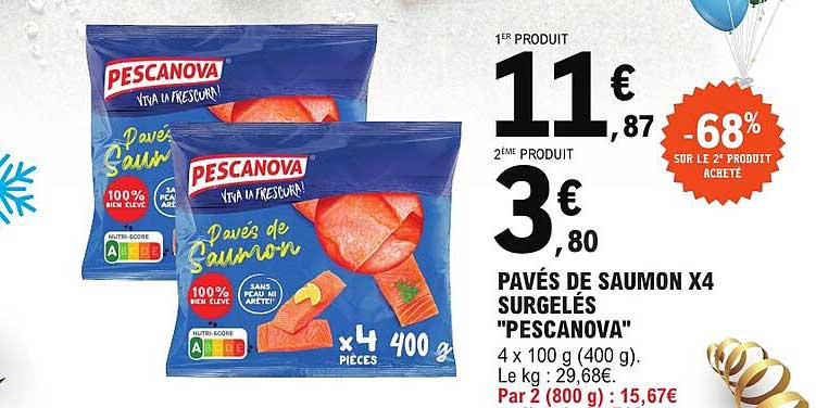 PAVÉS DE SAUMON X4 SURGELÉS "PESCANOVA"