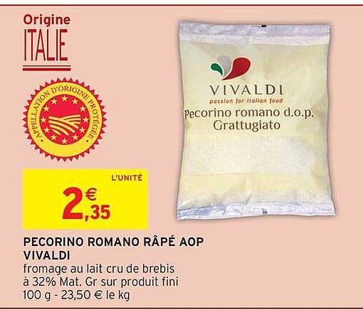 PECORINO ROMANO RÂPÉ AOP VIVALDI