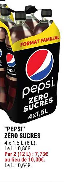 "PEPSI" ZÉRO SUCRES 4 x 1,5 L (6 L)