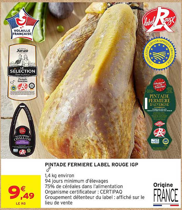 PINTADE FERMIERE LABEL ROUGE IGP