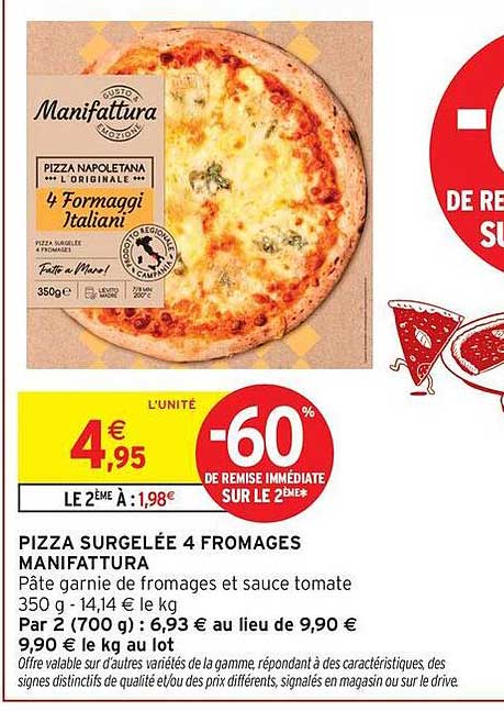 PIZZA SURGELÉE 4 FROMAGES MANIFATTURA