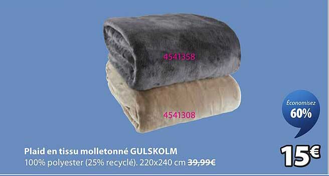 Plaid en tissu molletonné GULSKOLM