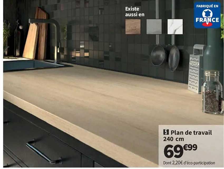 Plan de travail 240 cm