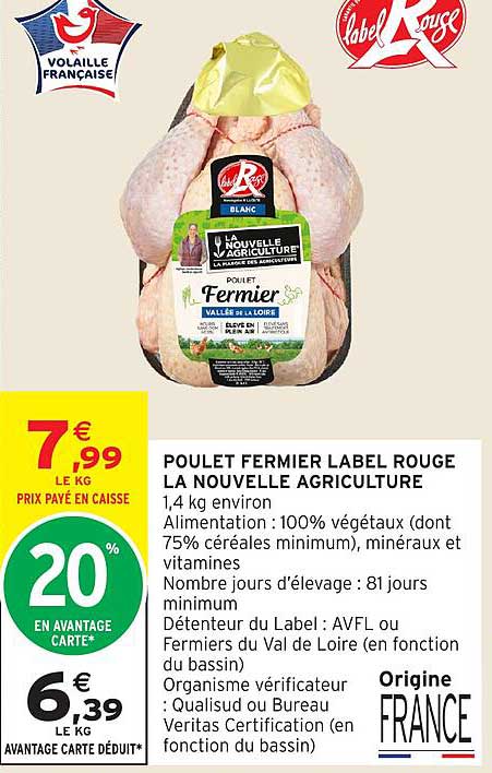 POULET FERMIER LABEL ROUGE LA NOUVELLE AGRICULTURE