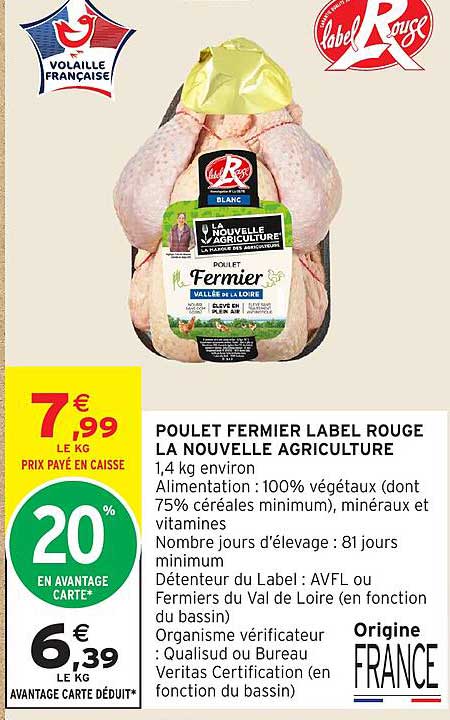POULET FERMIER LABEL ROUGE LA NOUVELLE AGRICULTURE