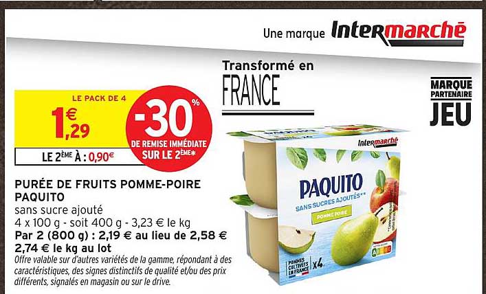 PURÉE DE FRUITS POMME-POIRE PAQUITO