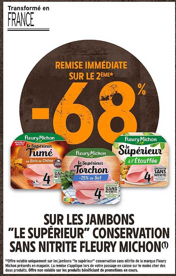 REMISE IMMÉDIATE SUR LE 2ÈME* -68%