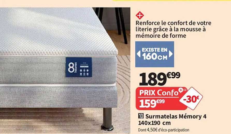 Renforce le confort de votre literie grâce à la mousse à mémoire de forme