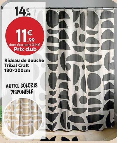 Rideau de douche Tribal Craft 180x200cm