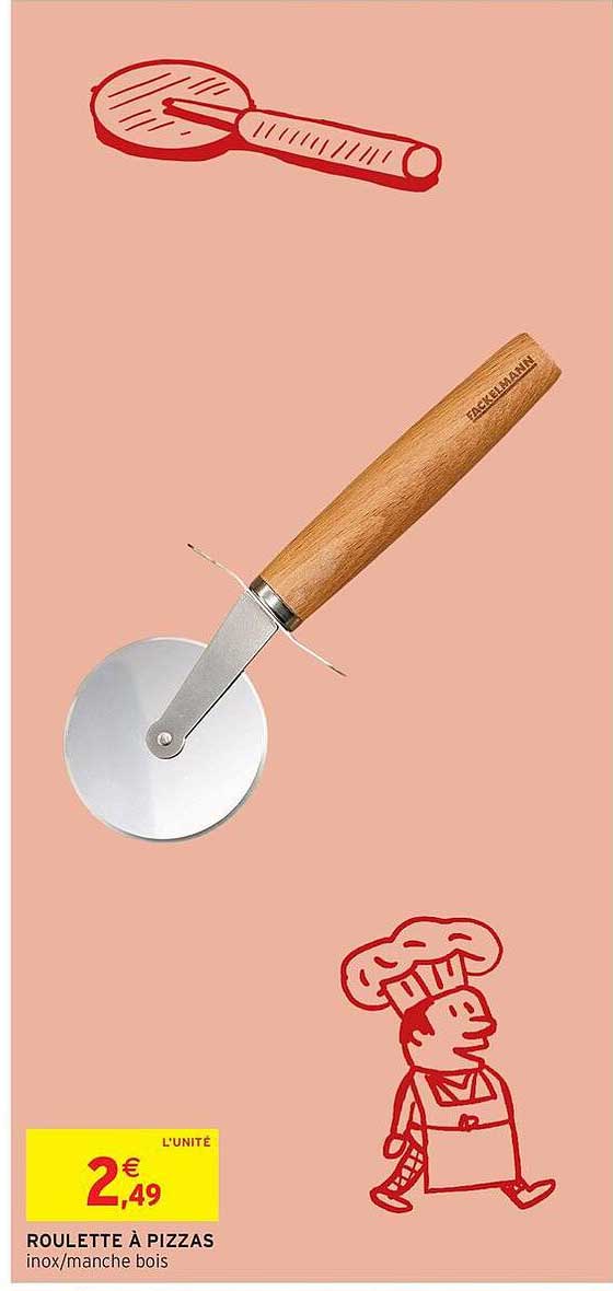 ROULETTE À PIZZAS inox/manche bois