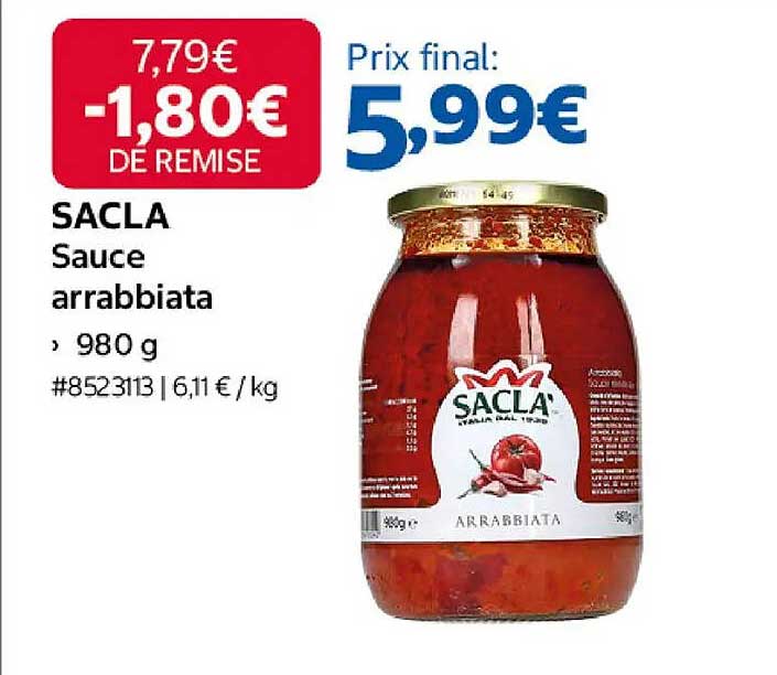 SACLA Sauce arrabbiata, 980 g