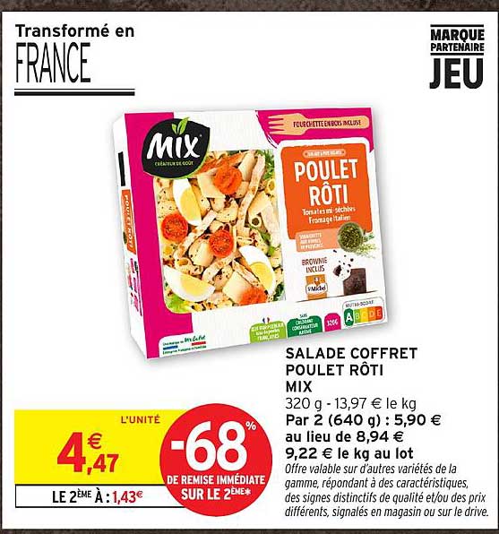 SALADE COFFRET POULET RÔTI MIX