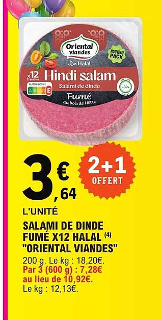 SALAMI DE DINDE FUMÉ X12 HALAL “ORIENTAL VIANDES”