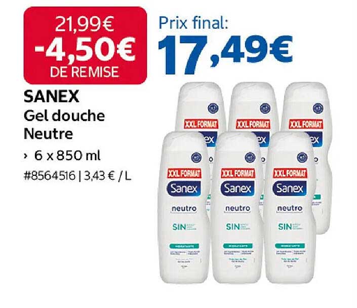 SANEX Gel douche Neutre