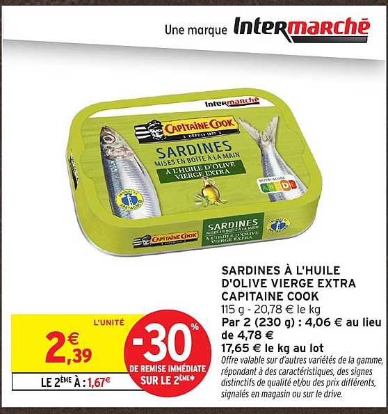 SARDINES À L'HUILE D'OLIVE VIERGE EXTRA CAPITAINE COOK