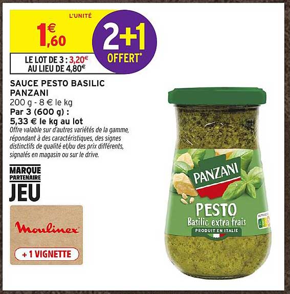 SAUCE PESTO BASILIC PANZANI