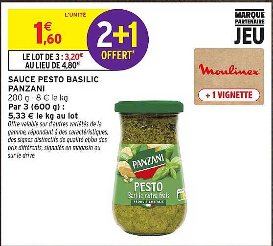 SAUCE PESTO BASILIC PANZANI