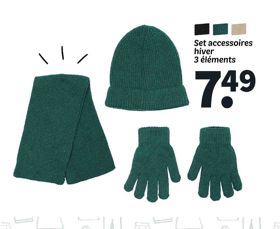 Set accessoires hiver 3 éléments