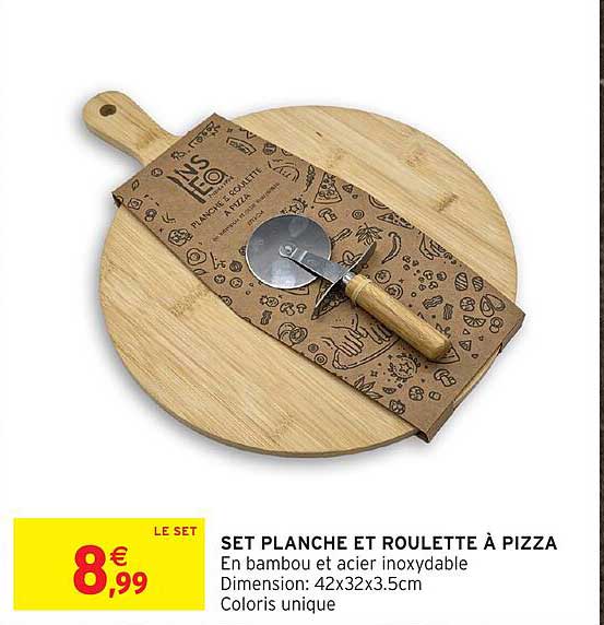 SET PLANCHE ET ROULETTE À PIZZA