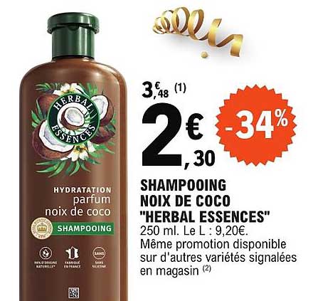 SHAMPOOING NOIX DE COCO "HERBAL ESSENCES"
