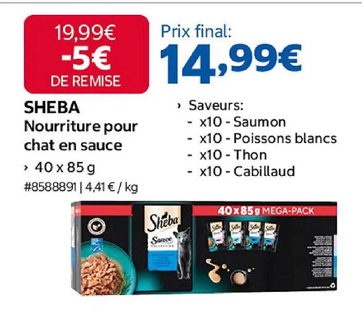 SHEBA Nourriture pour chat en sauce