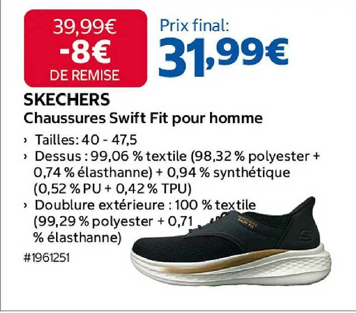 SKECHERS Chaussures Swift Fit pour homme