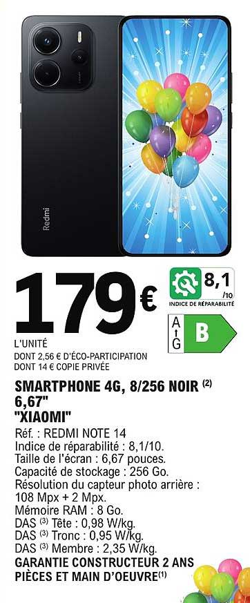 SMARTPHONE 4G, 8/256 NOIR “XIAOMI”