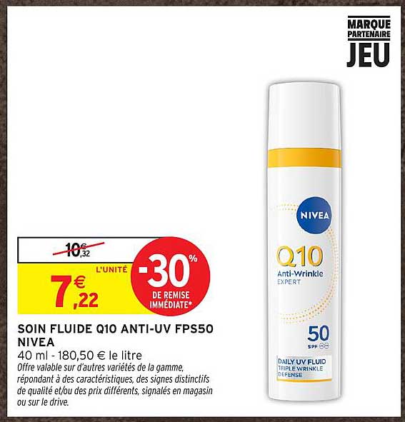 SOIN FLUIDE Q10 ANTI-UV FPS50 NIVEA